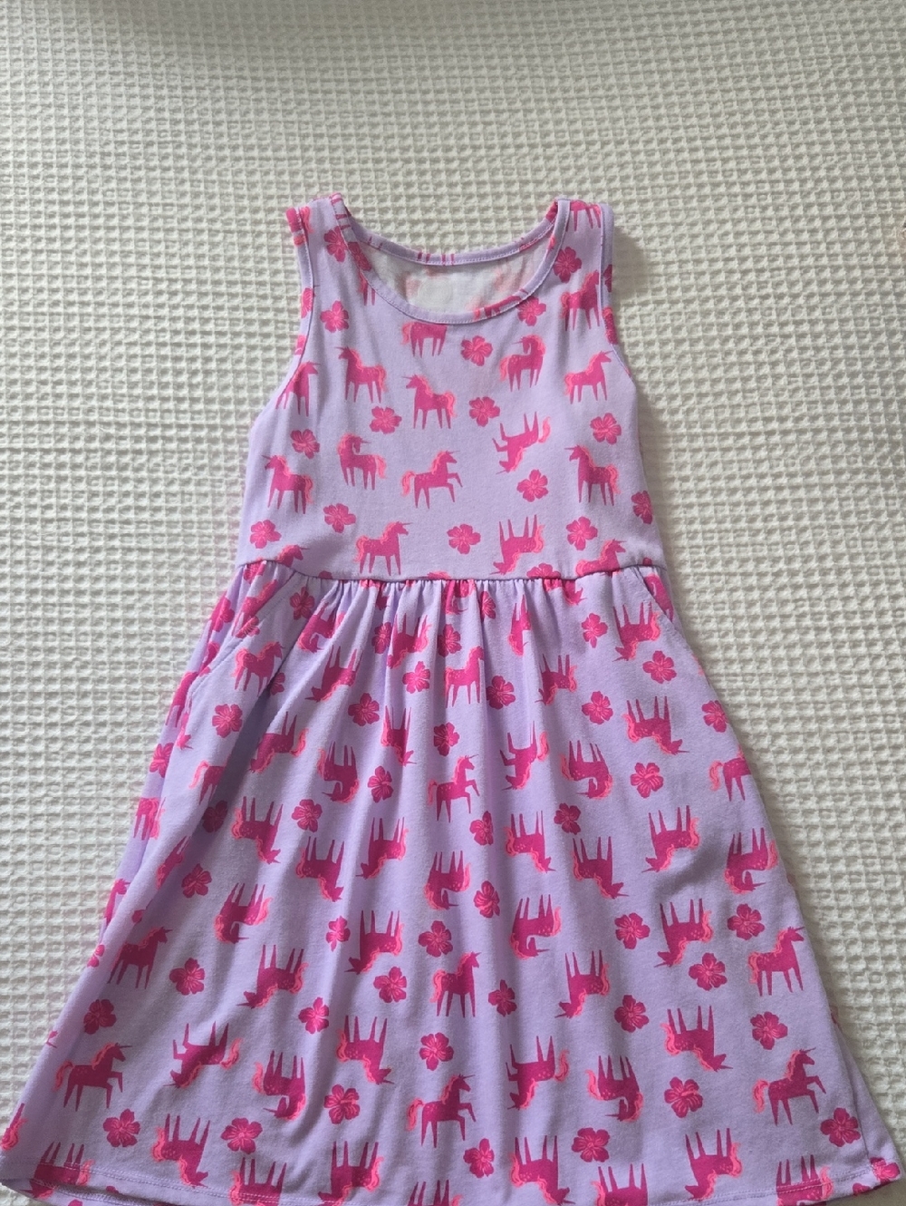 wonder nation Lavender Tank Dress with Hot Pink Unicorns